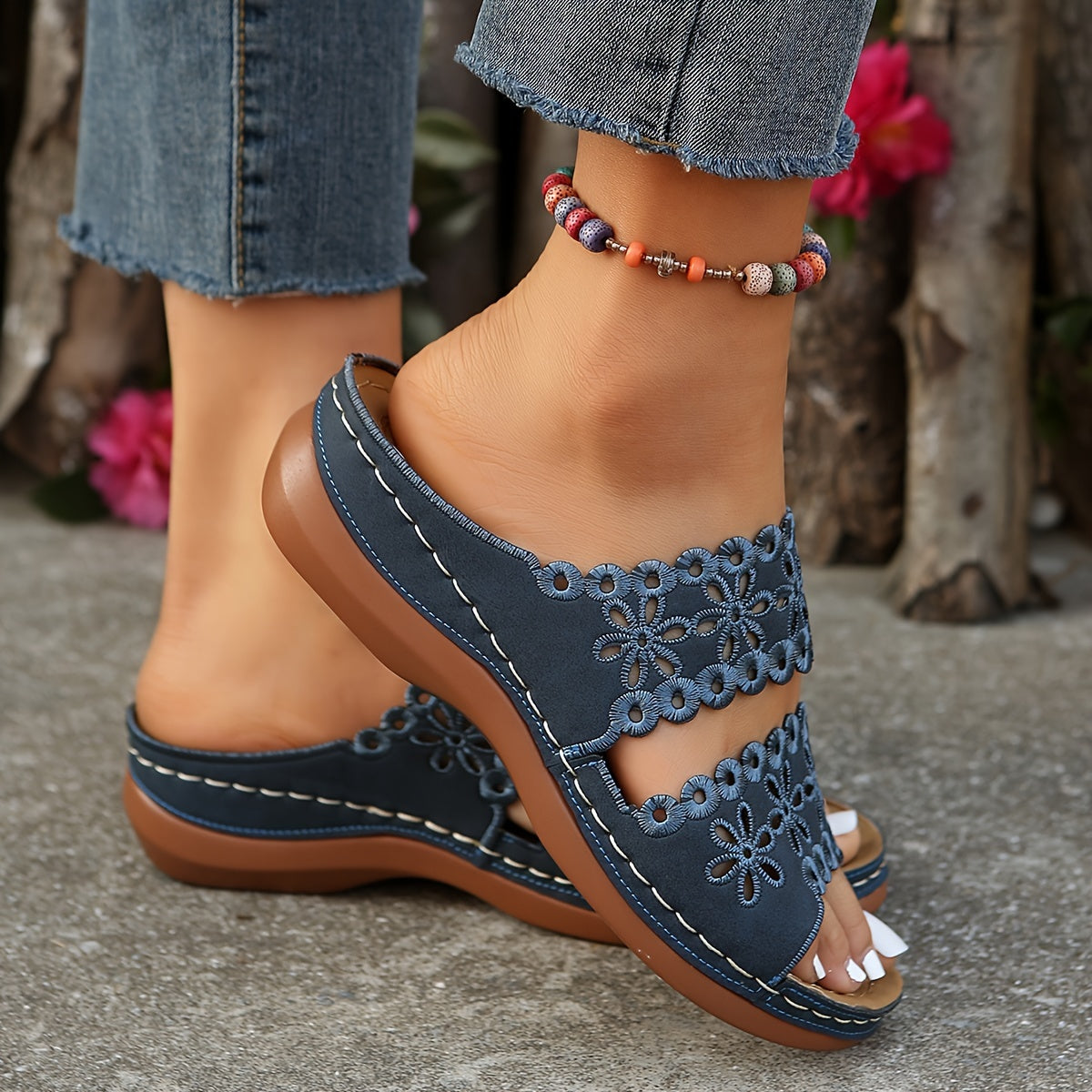 Sandale Aero Flora à talon Confort